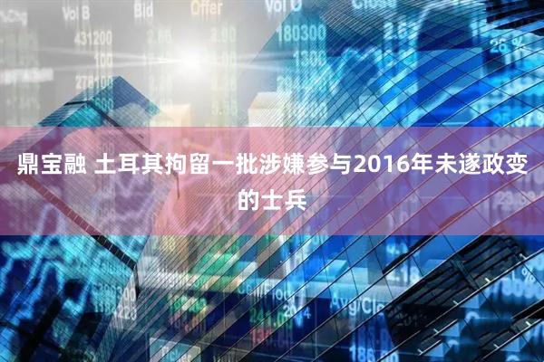 鼎宝融 土耳其拘留一批涉嫌参与2016年未遂政变的士兵